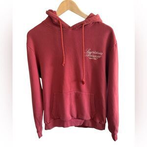 Suspicious Antwerp Summit Club Red Hoodie Sweater Embroidered Logo Streetwear, M